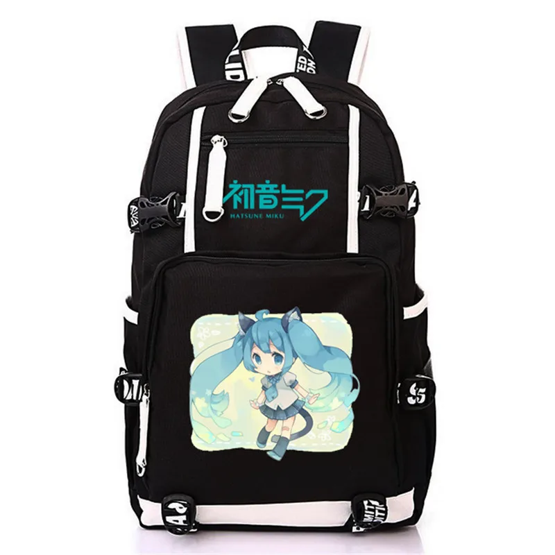 Модная Аниме Хацунэ Мику Vocaloid Студенческая сумка для отдыха и путешествий с usb зарядным портом школьные сумки для подростков мальчиков и девочек