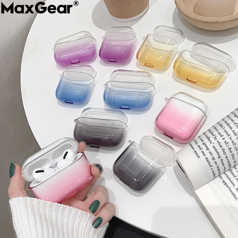 Простой градиентный прозрачный мягкий ТПУ чехол Airpods для Apple AirPods Pro 2 3 AirPods2 Air Pods