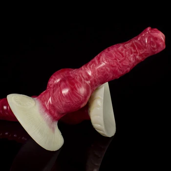 GEEBA Animal Dog Dildos with Stuction Cup Big Dick Wolf Huge Knot Dildo Soft Liquid Silicone Femal Anal Plug Intimate Sex Toys 3