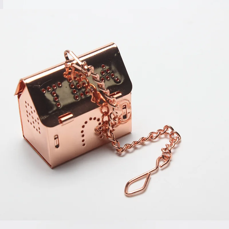 Factory Direct Selling Gold Plated Tea Ball Tea Filter Pendant 304 Stainless Steel Tea Strainer Metal Tea Tool Customizable Colo