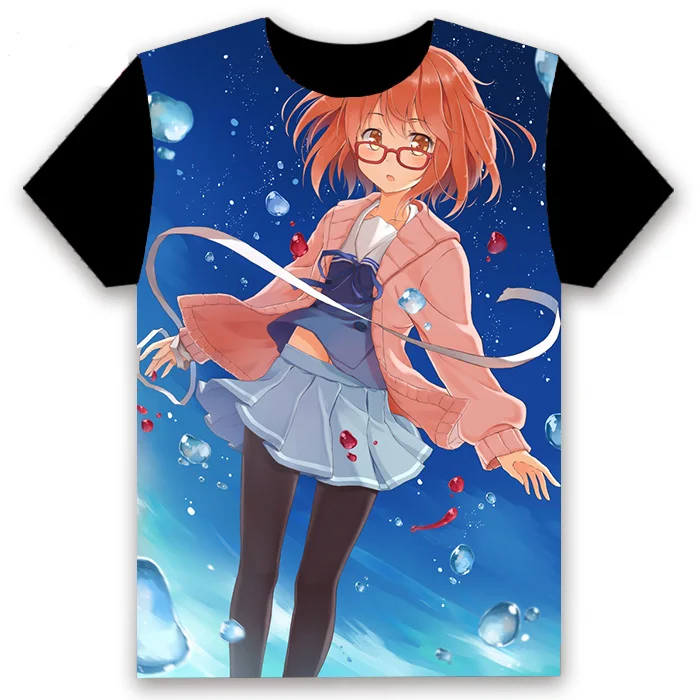 6 Мужская футболка аниме Kyoukai no Kanata Косплей-костюм Kuriyama Mirai короткий рукав унисекс черная футболка Летняя Повседневная мода Harajuku топы - Цвет: 6