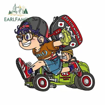

EARLFAMILY 13cm x 12.3cm for Cute Arale Driving Artistic Fashion Car Stickers Vinyl Material Waterproof Decal for JDM Motorcycle