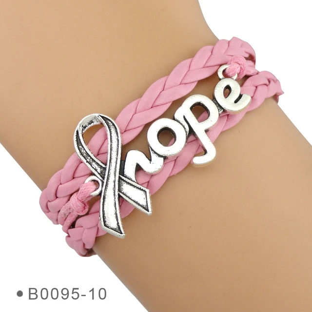 Little Minglou 16 Colors Ribbon Hope Charm Bracelet Disease Awareness  Leather Wrap Men Bracelets & Bangeles For Women Jewelry - AliExpress