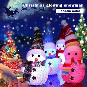 

Christmas Luminous Snowman Light Up Dolls Ornaments Xmas Decorations Kids Glowing Gifts for Holiday Birthday MJJ88