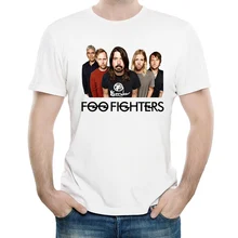 Foo fighers футболка белого цвета Мужская мода короткий рукав Foo fighers логотип футболка Майки футболки унисекс футболка