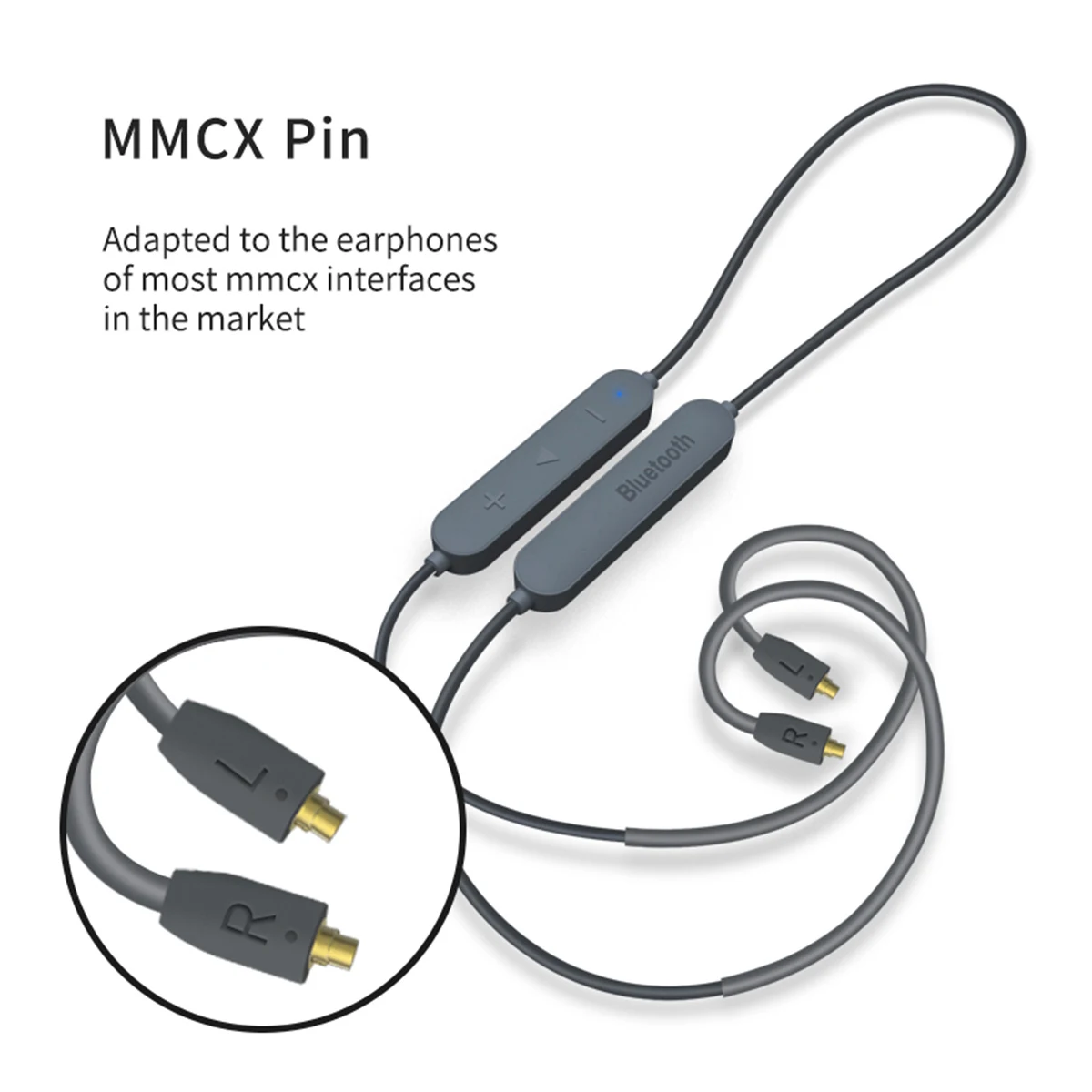 MMCX Кабель для обновления модуля Bluetooth 5,0 KZ APTX-HD IPX5 Водонепроницаемый Сертификация bluetooth-кабель - Цвет: MMCX