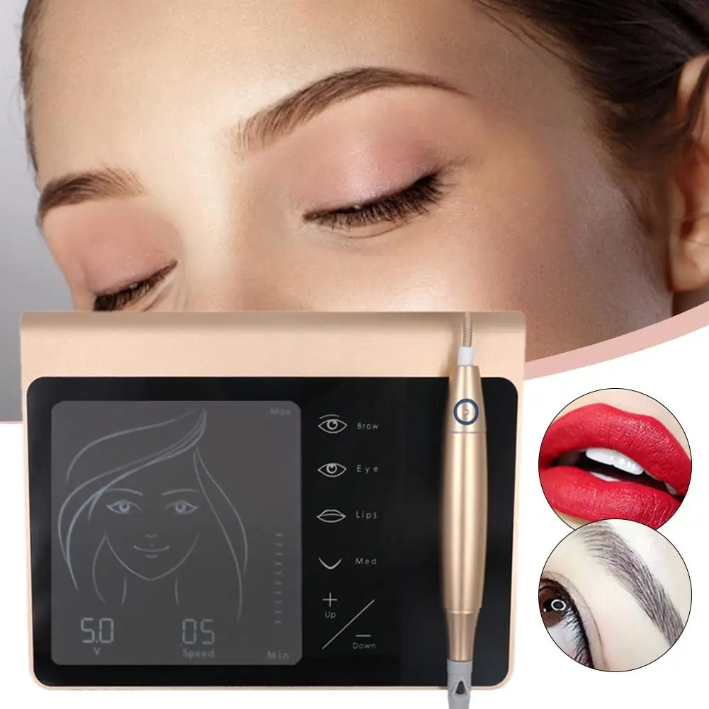 

New Full Touch Screen Semi-permanent Makeup Machine Eyebrow Embroidery Digits Tattoo Machine With Micro Needle Beauty Makeup