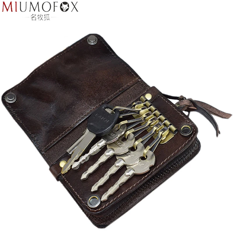 Vintage Unisex Key Wallet 2022 Hot Fashion Multi-function Housekeeper Brand Zipper Coin Purse Driver's License Hasp Case | Багаж и