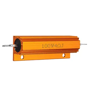 

RX24 100W 4R 4RJ Metal Aluminum Case High Power Resistor Golden Metal Shell Case Heatsink Resistance Resistor