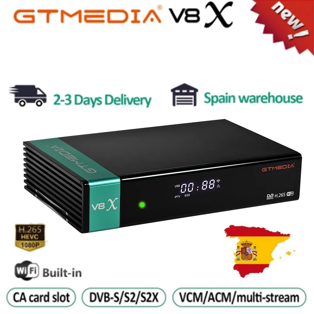 Кораблем с испанским интерфейсом DVB-S2 Gtmedia V8X спутниковый декодер обновленный V8 Nova