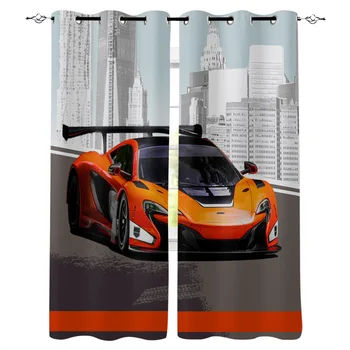 

Kitchen Curtains City Sports Car Bedroom Curtains Home Item Window Curtain for Living Room
