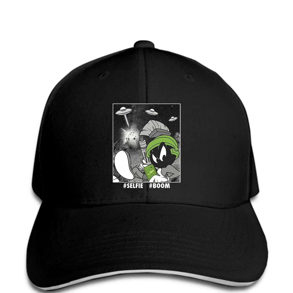 Новинка, модная мужская бейсбольная кепка Looney ttes Marvin the Martian Selfie, мужская бейсбольная кепка с графическим рисунком