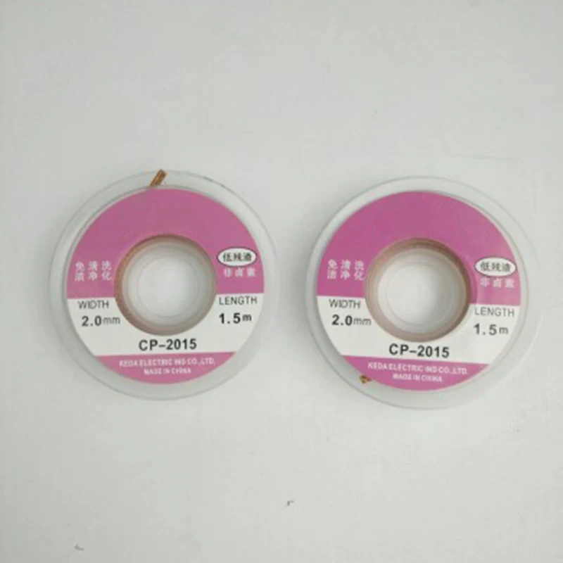 Hot XD-Solder Wick& Desoldering Pump Solder Sucker& Desoldering Wick 2pcs Solder Braid(2mm Width, 1.5m Length