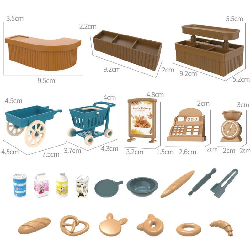 1/12 Forest Rabbit Animal Family breadshop Set Food Toy Miniature Dollhouse Furniture Accessories Birthday Gift Toys For Girls 6