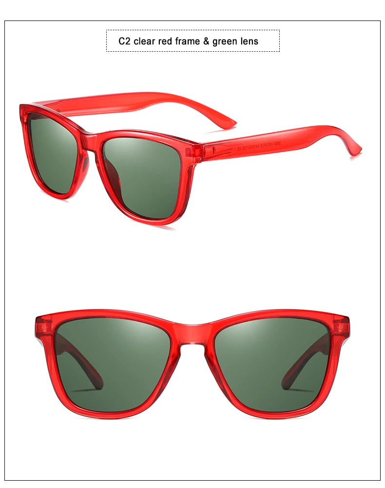 Квадратные очки солнцезащитные женские очки солнцезащитные мужские солнцезащитные очки солнечные очки ретро солнцезащитные очки женские очки водителя очки поляризационные очки для вождения линзы для глаз sunglasses - Цвет линз: red green