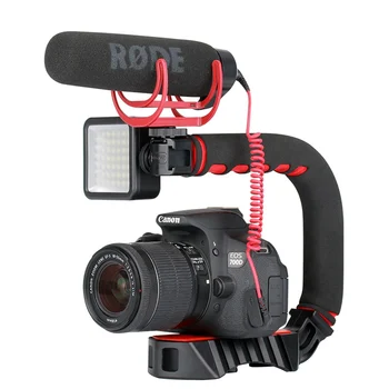 

Ulanzi U-Grip Pro Mini Handle Stabilizer with Triple Cold Shoe Mount Camera Smartphone Video Portable Gimbal for DSLR Mobile
