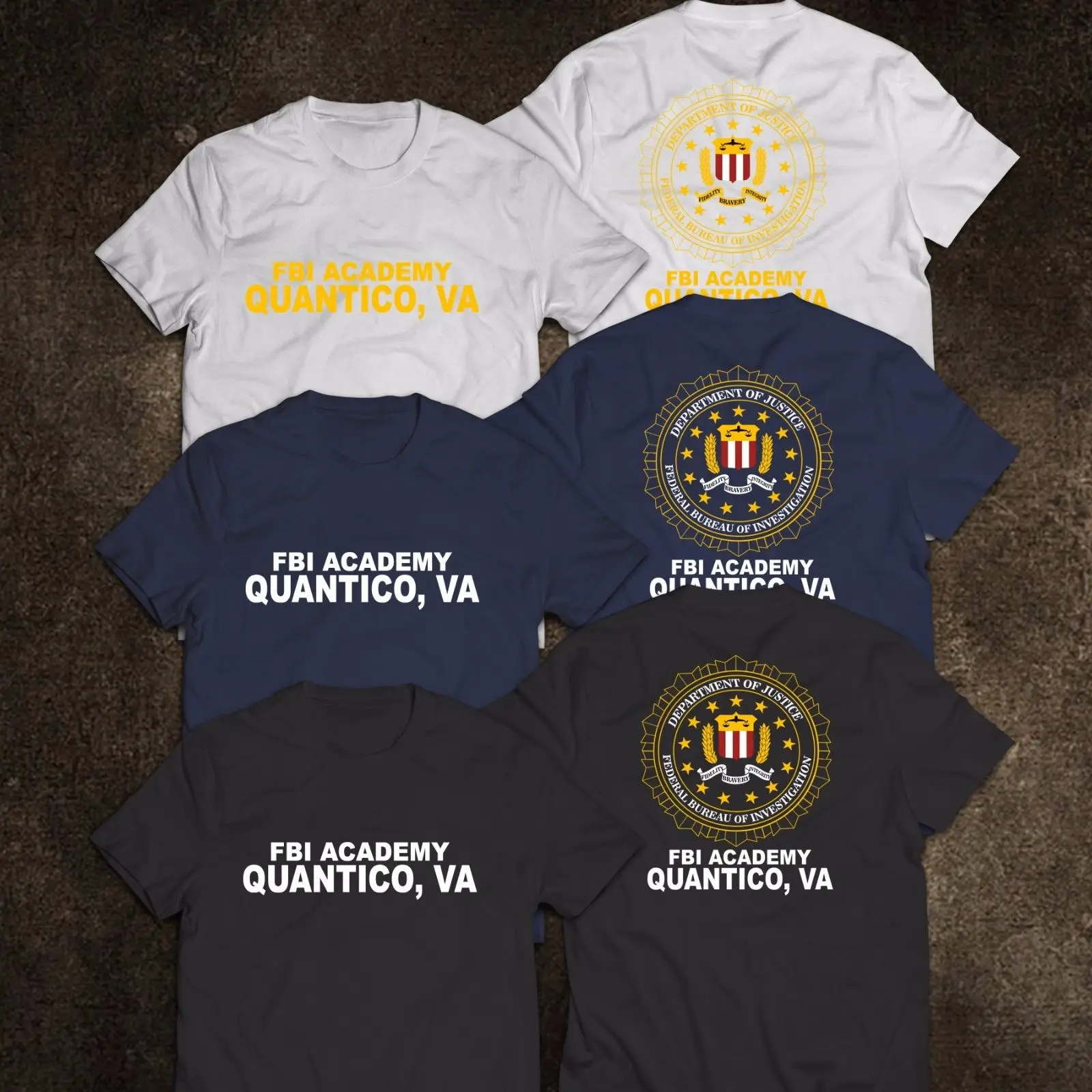 

FBI Academy Quantico VA States 2 Side T-Shirt harajuku Casual t shirts Long Sleeve Hoddies unisex hoddie short sleeve Tee Sh