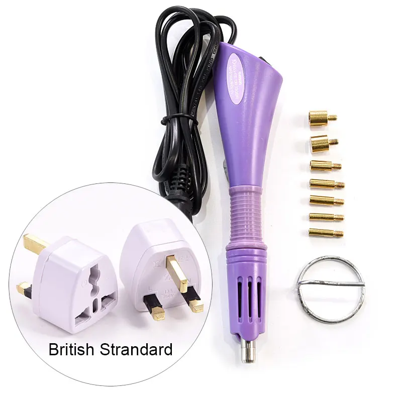 Fast Heated !!! Conversion Plug Purple 7 Tips 5 Seconds Hot Fix Applicator Iron-on Wand Heat-fix Tool стразы Accessories B1979 