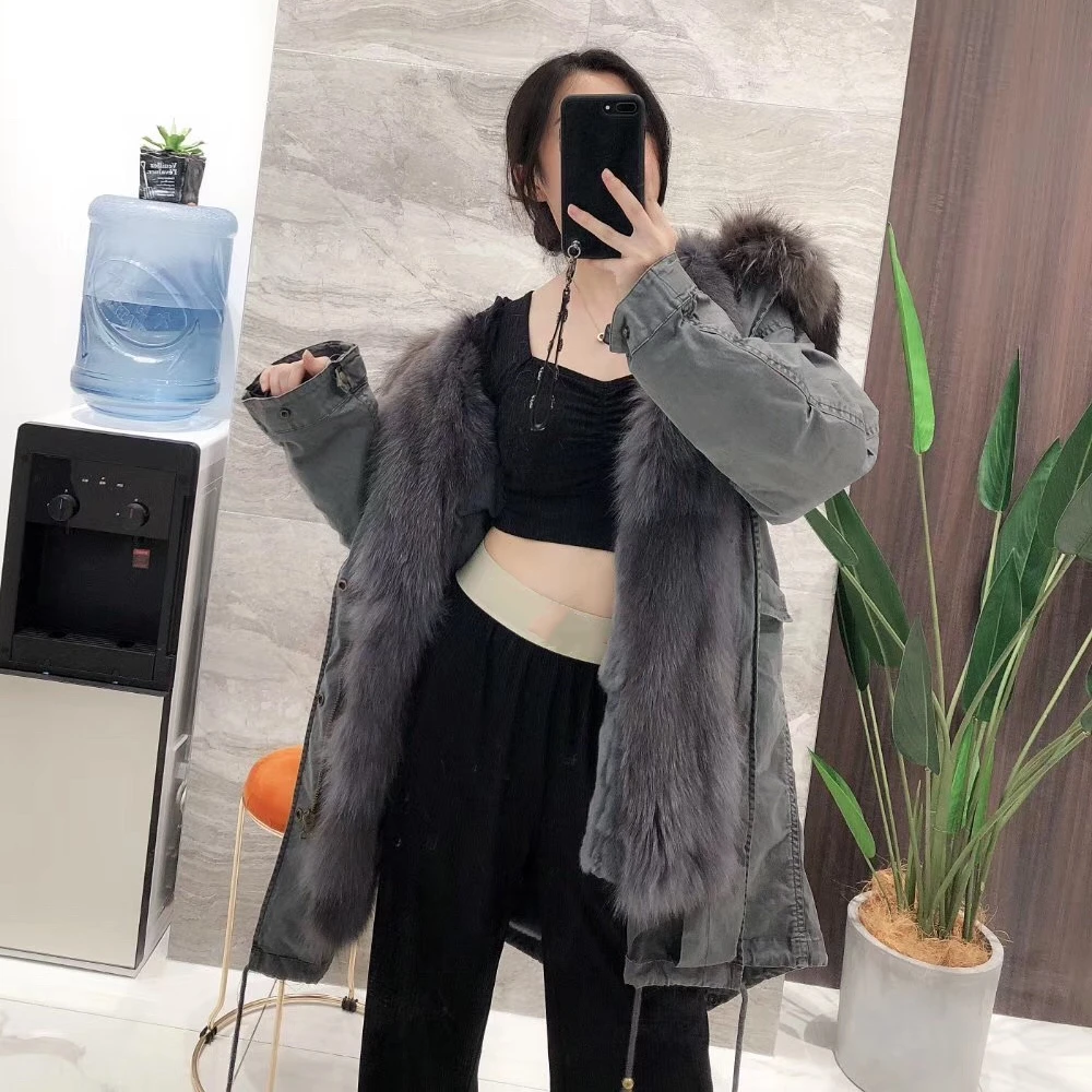 OFTBUY, зимняя женская куртка, натуральная подкладка из кроличьего меха Рекс, верхняя одежда, толстая теплая подкладка из натурального Лисьего меха, пальто, Повседневная Уличная одежда, Корея