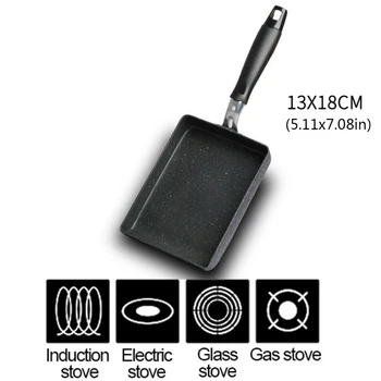 

Nonstick Retangular Omelette Pan Tamagoyaki Egg Pan for Stovetop and Induction
