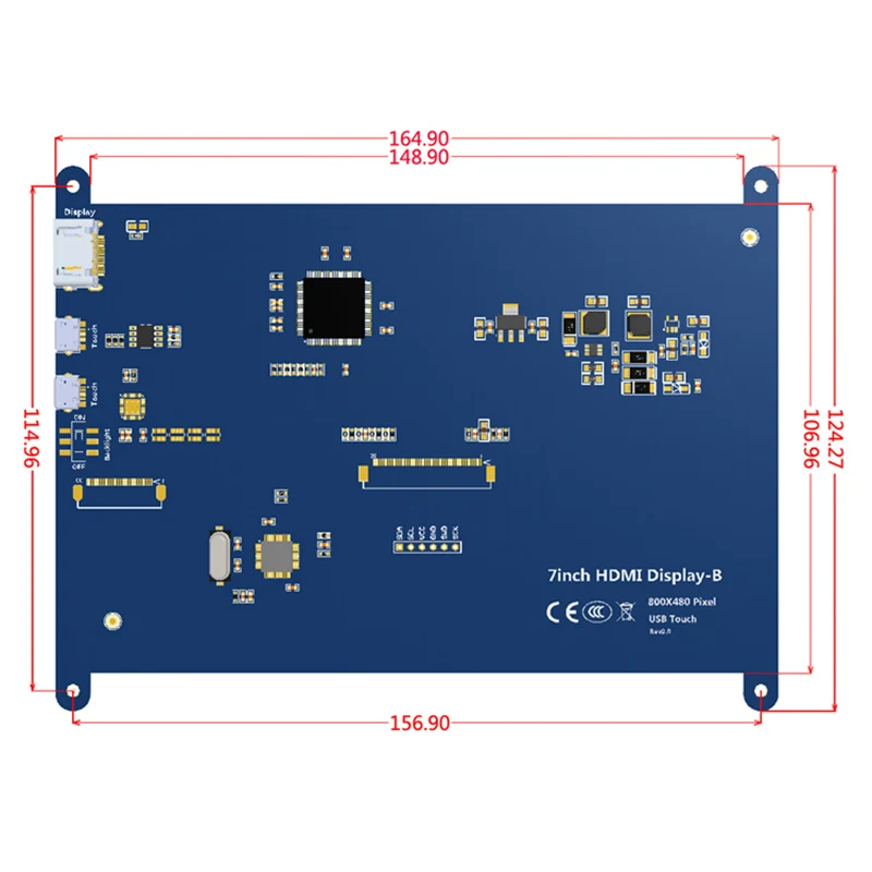 7 дюймов 800x480 HD ips ЖК дисплей сенсорный экран для Raspberry Pi 3 Model B/2B/B+ OD889