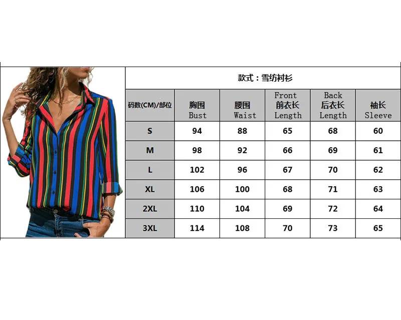 Женская одежда размера плюс, модная женская одежда, модные рубашки с длинным рукавом, повседневные Полосатые блузки на пуговицах, топы размера плюс