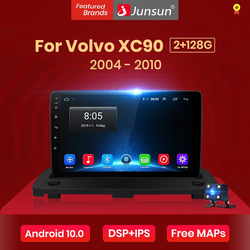 Junsun V1 2G + 32G Android 10 DSP для Volvo XC90 2004 2014 Автомагнитола мультимедийный видеоплеер