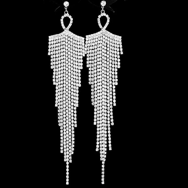 Drop Earrings Zinc Alloy Rhinestone Earrings Jewelry Ladies Personality Temperament Princess Hook Earr