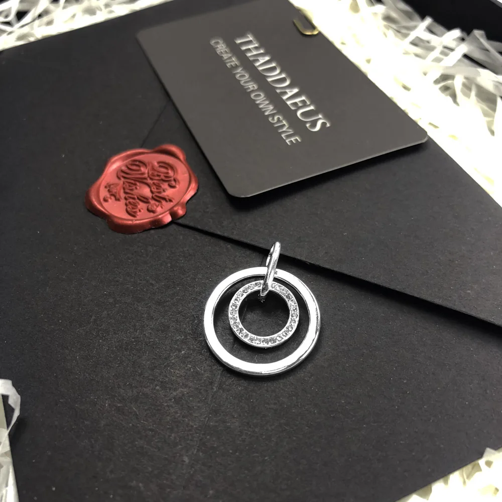 Pendant Circles Pave 925 Sterling Silver Accessories Gift For Women pendant necklace silver pendant