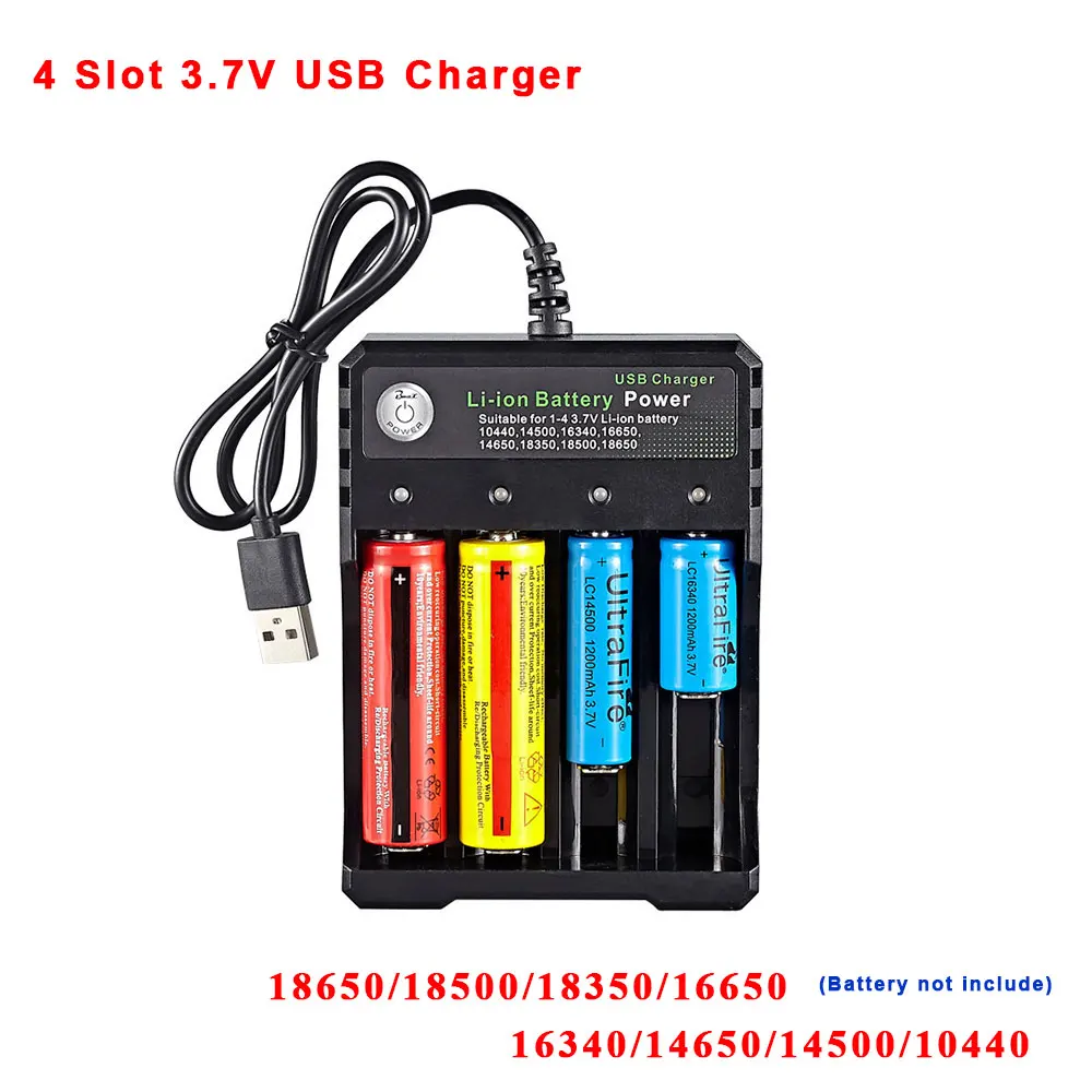 Универсальный 4 слот USB Зарядное устройство Батарея для 18650 18500 18350 16650 16340 14650 14500 10440