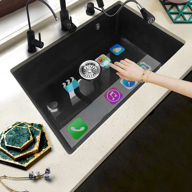 

Kitchen Quartz Sink Single Washing Basin under