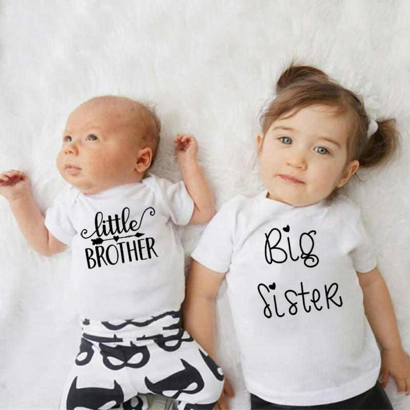 Lowered Family Matching Big Sister Romper Tshirt Baby-Boys-Girls New Infant Cotton Short Tops 6n95BKynmNp