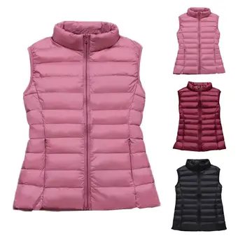 

Women Winter Sleeveless Stand Collar Slim Waistcoat Vest Jacket Warm Down Coat