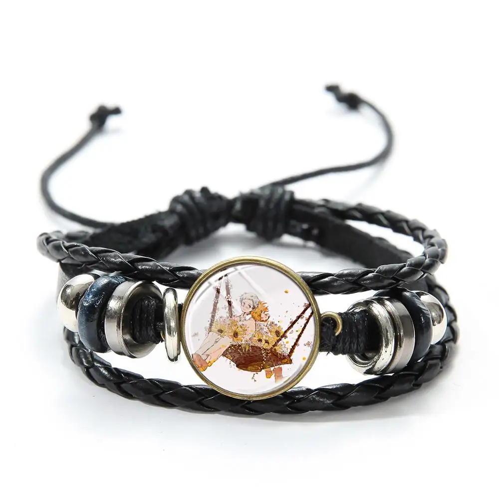 SONGDA Anime The Promised Neverland Bracelet Emma Norman Ray Brothers Cartoon Charm Casual Leather Bracelet Friendship Gift - Окраска металла: Style 16