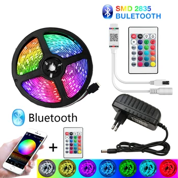

AIRSIX Bluetooth LED Strip RGB Led Light SMD 5050 DC12V strip Light 5m 10m diode Flexible with Bluetooth remote RGB Strip led