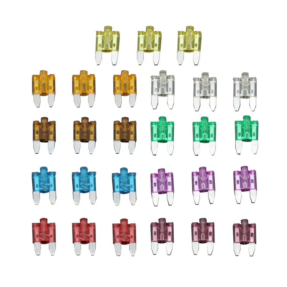 27 Pcs 5A~40A Small Size Auto Fuse Inserts Car Insurance Tablets Small Fuse With Lamp Car Inserts Fuse 27 Pcs 5A~40A Small Size Auto Fuse Inserts Car Insurance Tablets Small Fuse With Lamp Car Inserts Fuse