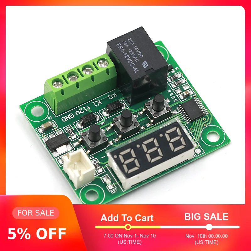 W1209 DC 12V heat cool temp thermostat temperature control switch temperature controller thermometer thermo controller