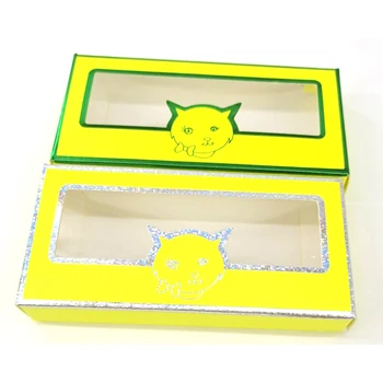 

NEW Cartoon 3D Mink Lashes Rectangle Cardboard Box False Eyelashes Packaging Box Cosmetic Empty Eyelash Packaging box makeup