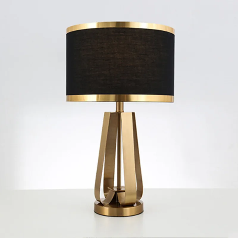 nordicelegantblacklampshadegoldtablelampforlivingroombedroom