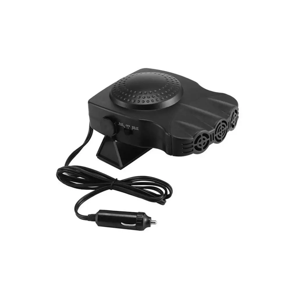 12V 150W Car Vehicle Cooling Fan Hot Warm Heater Windscreen Demister Defroster 2 in 1 Portable Auto Car Van Heater - Название цвета: Черный