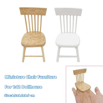 

1:12 Dollhouse Furniture Miniature Wooden Kitchen Chair Kids Pretend Play Toy brinquedos juguetes kids toys игрушки антистресс