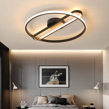 

Black Modern LED Ceiling Chandelier Lamp for living room Bedroom Study balcony AC85-265V LED Dimming Chandelier Fixture Round