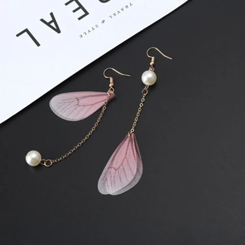 Fairy 1Pair Long Tassel Earrings Fashion Feather Style Ethnic Boho Big Statement Dangle Earring Wedding Earrings Brinco