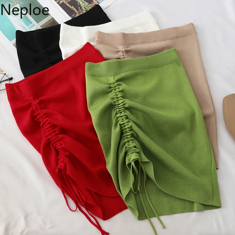

Neploe Vintage High Waist Drawstring Hip Jupe Femme 2019 Faldas Mujer Moda 2019 Skinny Irregular Jupe Femme Autumn Winter 46454
