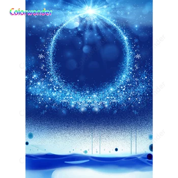 

Photography Backdrops Romantic Blue Twinkle Snow Photo Studio Background Children Birthday Party Wedding Decoration Prop Custom