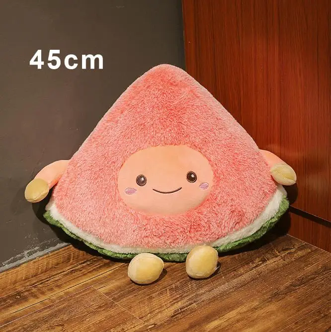 45cm watermelon 30-60 см мультфильм моделирование фрукты плюшевая игрушка милый ананас арбуз вишня плюшевая подушка украшение дома дети девочка подарок - Цвет: 45cm watermelon