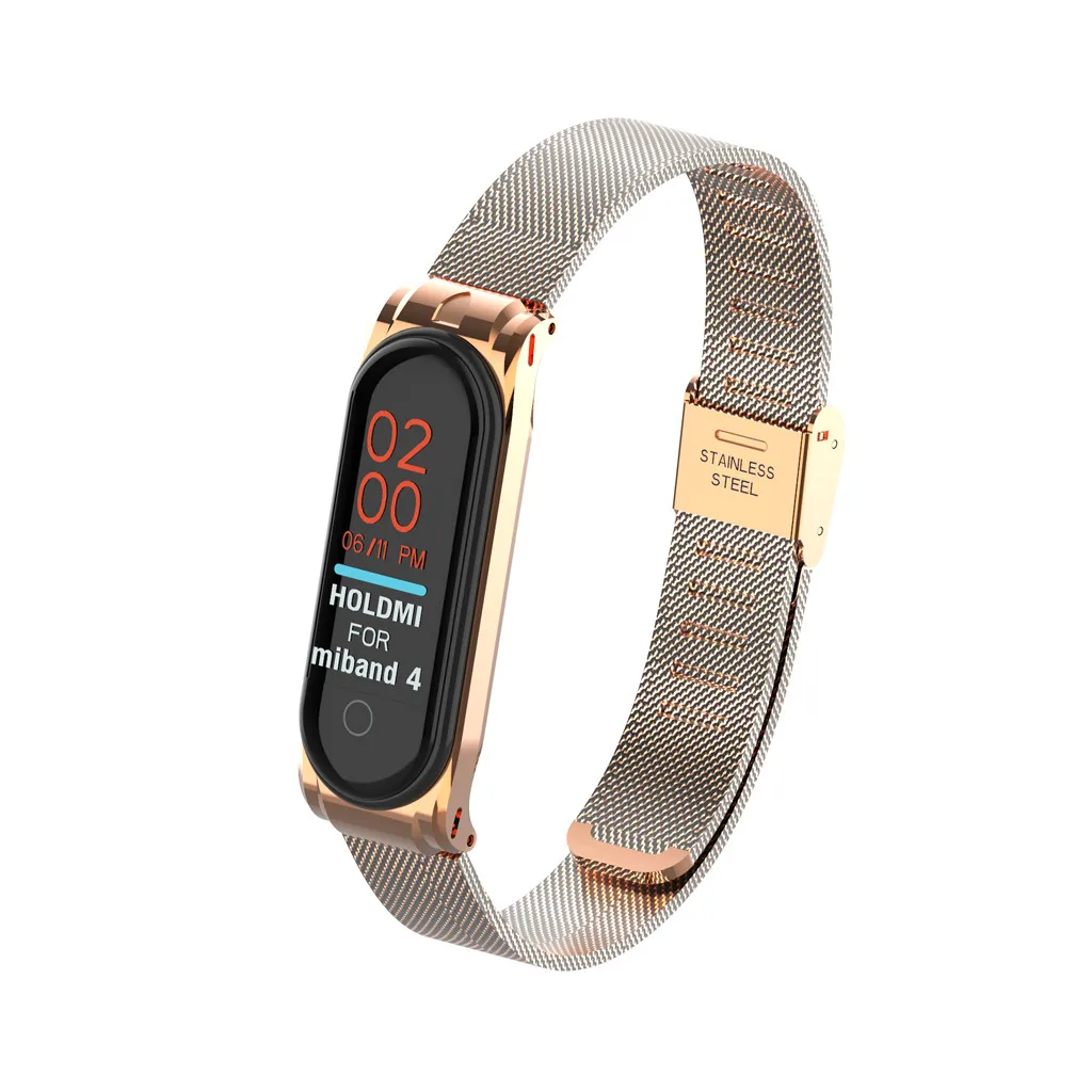 Новый модный сетчатый Браслет из нержавеющей стали для Xiaomi Mi Band 4 2019 | Электроника