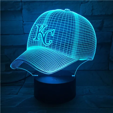 Kansas City Chief бейсболка красочный пульт дистанционного управления Сенсорный 3D Визуальный светильник