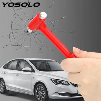 

YOSOLO Car Safety Hammer Life-Saving Car Safety Escape Glass Window Breaker Emergency Hammer Seat Belt Cutter Car Accessories