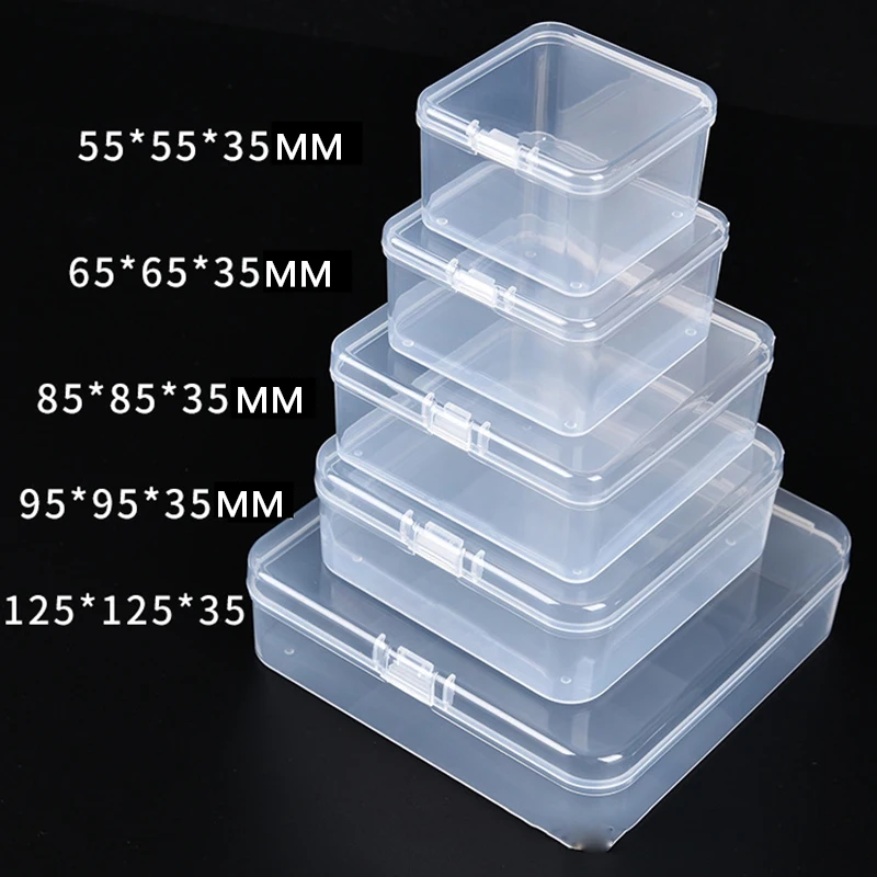 Пластиковая маленькая коробка, прозрачная коробка для хранения ювелирных изделий для ногтей, таблетки, чип, конфеты, батарея, игрушка, подарочные карты, гаджеты, коробка, органайзер